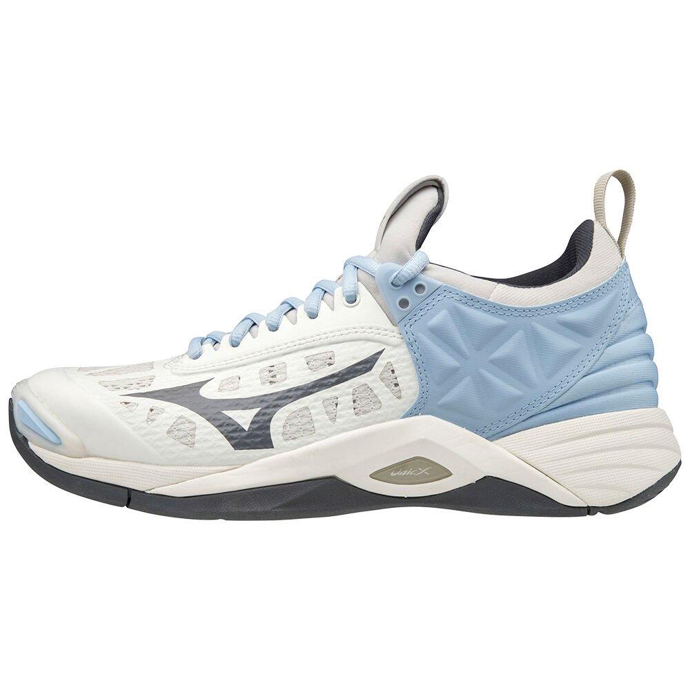 Mizuno Men's Volleyball Shoes Wave Momentum White/Dark Grey - TSADNPX-95